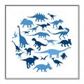 Picture of Dino Party Blue _GroupedProduct_Square_Mini_ _GroupedProduct_Square_Canvas_Framed_