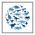Picture of Dino Party Blue _GroupedProduct_Square_Mini_ _GroupedProduct_Square_Canvas_Framed_