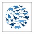 Picture of Dino Party Blue _GroupedProduct_Square_Mini_ _GroupedProduct_Square_Canvas_Framed_
