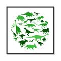 Picture of Dino Party Green  _GroupedProduct_Square_Mini_ _GroupedProduct_Square_Canvas_Framed_