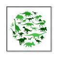 Picture of Dino Party Green  _GroupedProduct_Square_Mini_ _GroupedProduct_Square_Canvas_Framed_