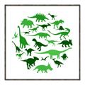 Picture of Dino Party Green  _GroupedProduct_Square_Mini_ _GroupedProduct_Square_Canvas_Framed_