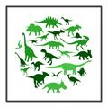 Picture of Dino Party Green  _GroupedProduct_Square_Mini_ _GroupedProduct_Square_Canvas_Framed_
