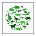 Picture of Dino Party Green  _GroupedProduct_Square_Mini_ _GroupedProduct_Square_Canvas_Framed_