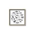 Picture of Dino Party Gray _GroupedProduct_Square_Mini_ _GroupedProduct_Square_Canvas_Framed_