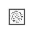 Picture of Dino Party Gray _GroupedProduct_Square_Mini_ _GroupedProduct_Square_Canvas_Framed_