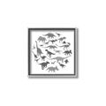 Picture of Dino Party Gray _GroupedProduct_Square_Mini_ _GroupedProduct_Square_Canvas_Framed_