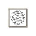 Picture of Dino Party Gray _GroupedProduct_Square_Mini_ _GroupedProduct_Square_Canvas_Framed_