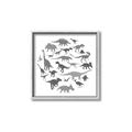 Picture of Dino Party Gray _GroupedProduct_Square_Mini_ _GroupedProduct_Square_Canvas_Framed_