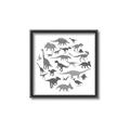 Picture of Dino Party Gray _GroupedProduct_Square_Mini_ _GroupedProduct_Square_Canvas_Framed_