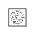 Picture of Dino Party Gray _GroupedProduct_Square_Mini_ _GroupedProduct_Square_Canvas_Framed_