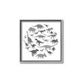 Picture of Dino Party Gray _GroupedProduct_Square_Mini_ _GroupedProduct_Square_Canvas_Framed_