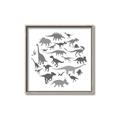 Picture of Dino Party Gray _GroupedProduct_Square_Mini_ _GroupedProduct_Square_Canvas_Framed_
