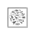 Picture of Dino Party Gray _GroupedProduct_Square_Mini_ _GroupedProduct_Square_Canvas_Framed_