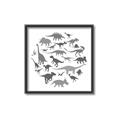 Picture of Dino Party Gray _GroupedProduct_Square_Mini_ _GroupedProduct_Square_Canvas_Framed_