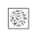 Picture of Dino Party Gray _GroupedProduct_Square_Mini_ _GroupedProduct_Square_Canvas_Framed_