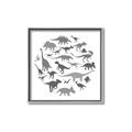 Picture of Dino Party Gray _GroupedProduct_Square_Mini_ _GroupedProduct_Square_Canvas_Framed_