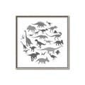Picture of Dino Party Gray _GroupedProduct_Square_Mini_ _GroupedProduct_Square_Canvas_Framed_