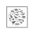 Picture of Dino Party Gray _GroupedProduct_Square_Mini_ _GroupedProduct_Square_Canvas_Framed_