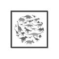 Picture of Dino Party Gray _GroupedProduct_Square_Mini_ _GroupedProduct_Square_Canvas_Framed_