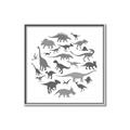 Picture of Dino Party Gray _GroupedProduct_Square_Mini_ _GroupedProduct_Square_Canvas_Framed_