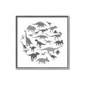 Picture of Dino Party Gray _GroupedProduct_Square_Mini_ _GroupedProduct_Square_Canvas_Framed_
