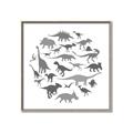 Picture of Dino Party Gray _GroupedProduct_Square_Mini_ _GroupedProduct_Square_Canvas_Framed_
