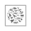 Picture of Dino Party Gray _GroupedProduct_Square_Mini_ _GroupedProduct_Square_Canvas_Framed_