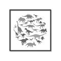 Picture of Dino Party Gray _GroupedProduct_Square_Mini_ _GroupedProduct_Square_Canvas_Framed_