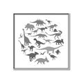 Picture of Dino Party Gray _GroupedProduct_Square_Mini_ _GroupedProduct_Square_Canvas_Framed_