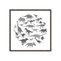 Picture of Dino Party Gray _GroupedProduct_Square_Mini_ _GroupedProduct_Square_Canvas_Framed_
