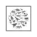 Picture of Dino Party Gray _GroupedProduct_Square_Mini_ _GroupedProduct_Square_Canvas_Framed_