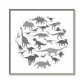 Picture of Dino Party Gray _GroupedProduct_Square_Mini_ _GroupedProduct_Square_Canvas_Framed_