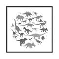 Picture of Dino Party Gray _GroupedProduct_Square_Mini_ _GroupedProduct_Square_Canvas_Framed_