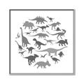 Picture of Dino Party Gray _GroupedProduct_Square_Mini_ _GroupedProduct_Square_Canvas_Framed_
