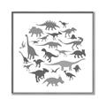 Picture of Dino Party Gray _GroupedProduct_Square_Mini_ _GroupedProduct_Square_Canvas_Framed_