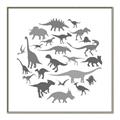 Picture of Dino Party Gray _GroupedProduct_Square_Mini_ _GroupedProduct_Square_Canvas_Framed_