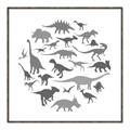 Picture of Dino Party Gray _GroupedProduct_Square_Mini_ _GroupedProduct_Square_Canvas_Framed_