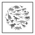 Picture of Dino Party Gray _GroupedProduct_Square_Mini_ _GroupedProduct_Square_Canvas_Framed_