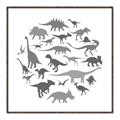 Picture of Dino Party Gray _GroupedProduct_Square_Mini_ _GroupedProduct_Square_Canvas_Framed_