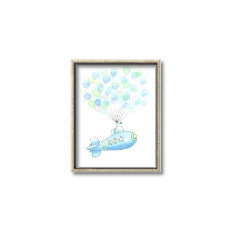 Picture of Balloon Plane _GroupedProduct_Rectangle_Portrait_Mini_ _GroupedProduct_Rectangle_Portrait_Canvas_Framed_