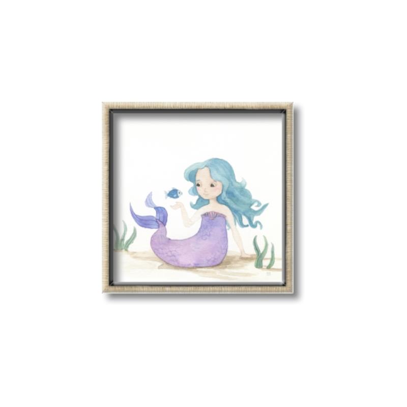 Picture of Blue Hair Mermaid _GroupedProduct_Square_Mini_ _GroupedProduct_Square_Canvas_Framed_