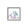 Picture of Blue Hair Mermaid _GroupedProduct_Square_Mini_ _GroupedProduct_Square_Canvas_Framed_