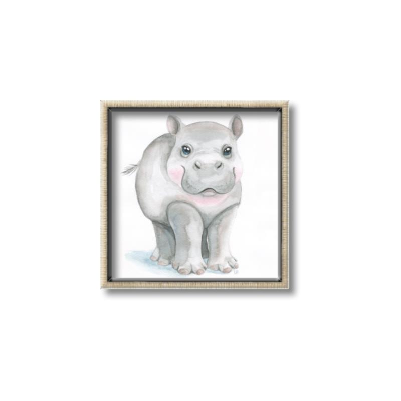 Picture of Tiny Hippo _GroupedProduct_Square_Mini_ _GroupedProduct_Square_Canvas_Framed_