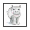 Picture of Tiny Hippo _GroupedProduct_Square_Mini_ _GroupedProduct_Square_Canvas_Framed_