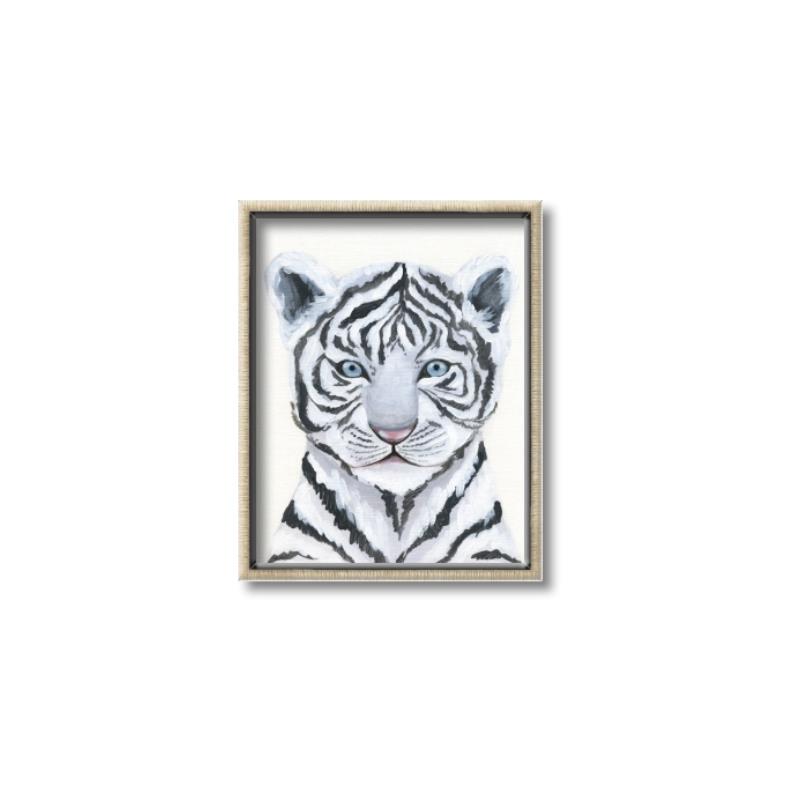 Picture of White Tiger Babe _GroupedProduct_Rectangle_Portrait_Mini_ _GroupedProduct_Rectangle_Portrait_Canvas_Framed_