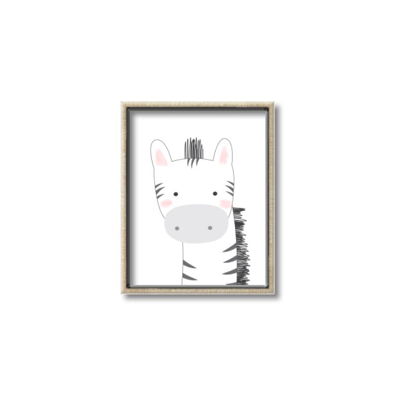 Picture of Gray Zebra _GroupedProduct_Rectangle_Portrait_Mini_ _GroupedProduct_Rectangle_Portrait_Canvas_Framed_