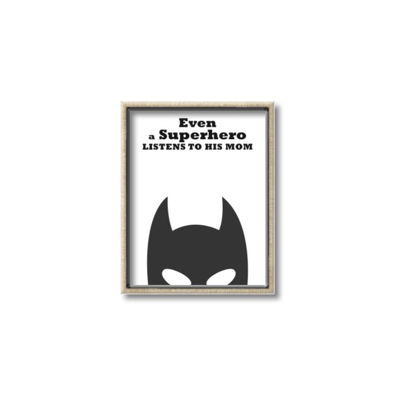 Picture of Superhero Listens II _GroupedProduct_Rectangle_Portrait_Mini_ _GroupedProduct_Rectangle_Portrait_Canvas_Framed_