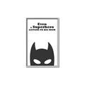 Picture of Superhero Listens II _GroupedProduct_Rectangle_Portrait_Mini_ _GroupedProduct_Rectangle_Portrait_Canvas_Framed_