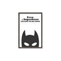 Picture of Superhero Listens II _GroupedProduct_Rectangle_Portrait_Mini_ _GroupedProduct_Rectangle_Portrait_Canvas_Framed_